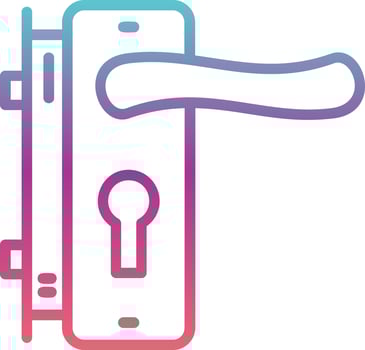 Door Handle and Lock Vector Icon