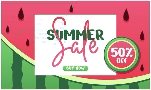 Set of summer sale banners with watermelon. Watermelon background. Vector illustration