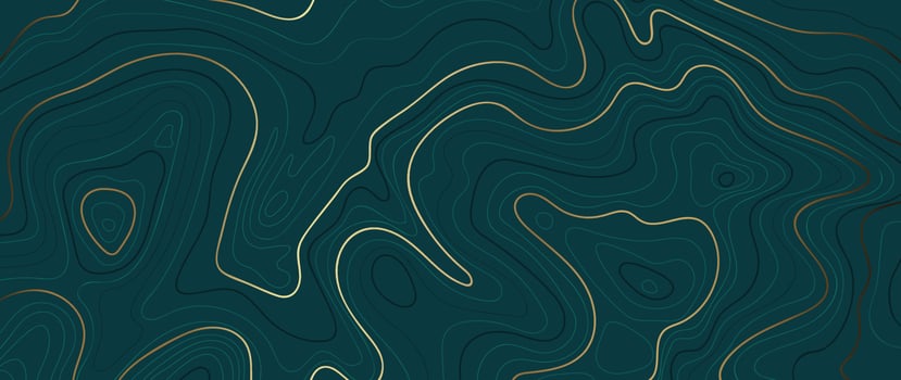 Luxury gold abstract line art background vector. Mountain topographic terrain map background with gold lines texture. Design illustration for wall art, fabric, packaging, web, banner, app, wallpaper. vector