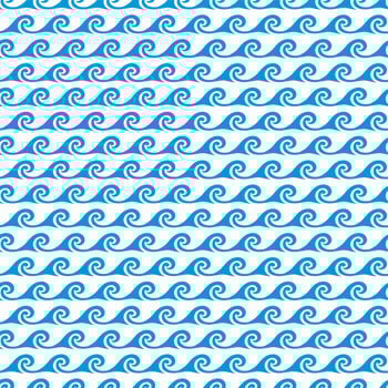 Sea and ocean blue waves seamless pattern vector