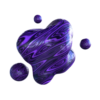 3D render abstract shapes with liquid texture png