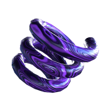 3D render abstract shapes with liquid texture png