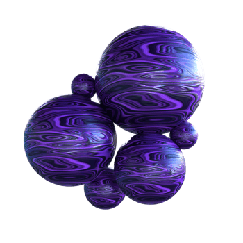 3D render abstract shapes with liquid texture png