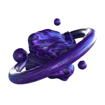 3D render abstract shapes with liquid texture png