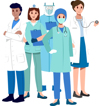 Medical team . Doctor nurse surgeon and PPE coat . png