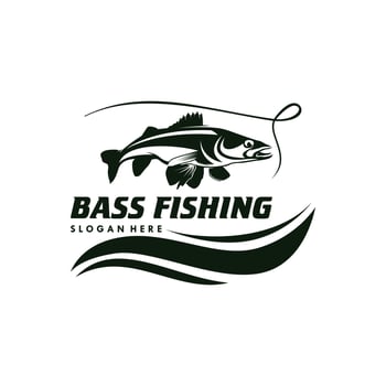 Bass Fishing Logo Design Template vector