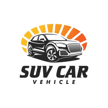 Modern SUV car logo design vector