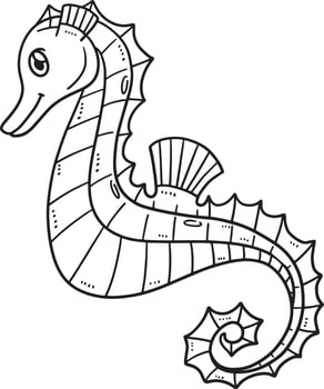 Mother Seahorse Isolated Coloring Page for Kids vector