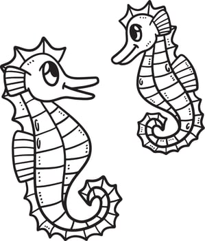 Baby Seahorse Isolated Coloring Page for Kids vector
