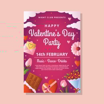 Happy Valentines Day Poster vector