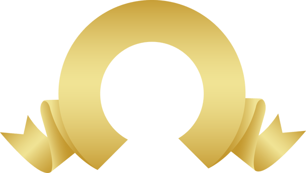 gold ribbon, sticker golden ribbon, gold label png