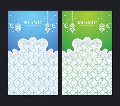 Colorful Ramadan kareem card template vector