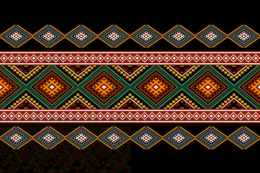 Geometric ethnic oriental seamless pattern traditional Design for background, carpet, wallpaper, clothing, wrapping, batik, fabric, Vector, illustration, embroidery style. vector