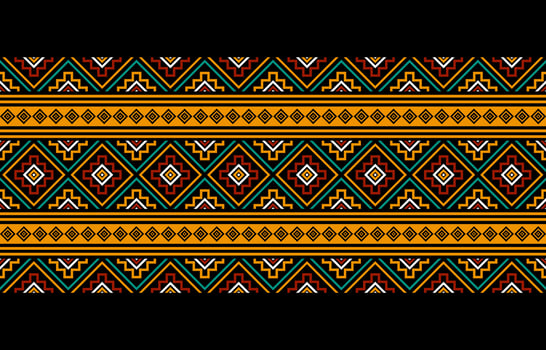 Geometric ethnic oriental seamless pattern traditional Design for background, carpet, wallpaper, clothing, wrapping, batik, fabric, Vector, illustration, embroidery style. vector