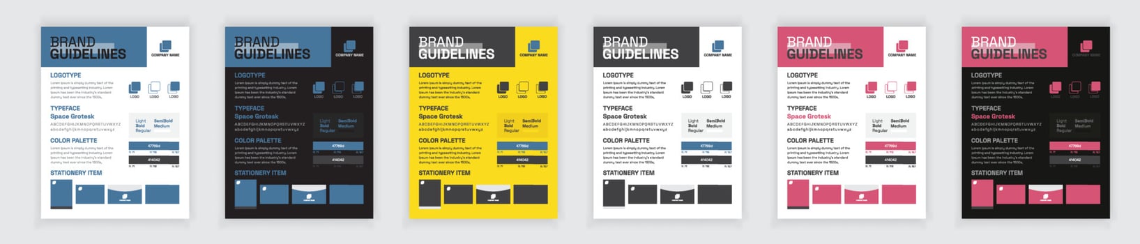 Brand Manual Templates, DIN A3 Brand Guidelines Poster Layout Set, Brand Guidelines vector