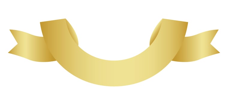 gold ribbon, sticker golden ribbon, gold label vector