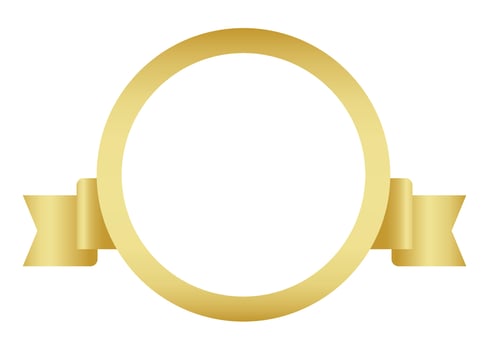 gold ribbon, sticker golden ribbon, gold label vector