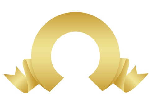 gold ribbon, sticker golden ribbon, gold label vector
