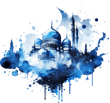 Watercolor Beautiful Painted Islamic Mosque png