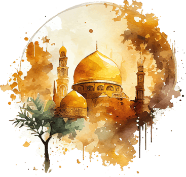 Watercolor Beautiful Painted Islamic Mosque png