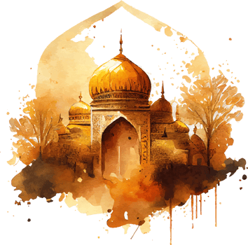 Watercolor Beautiful Painted Islamic Mosque png