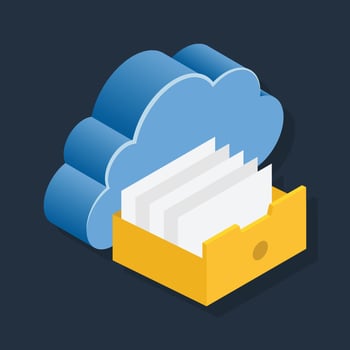 Cloud Files - Isometric 3d illustration. vector