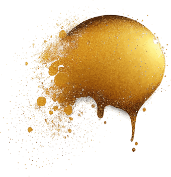 Golden Glitter Paint Splash Isolated png