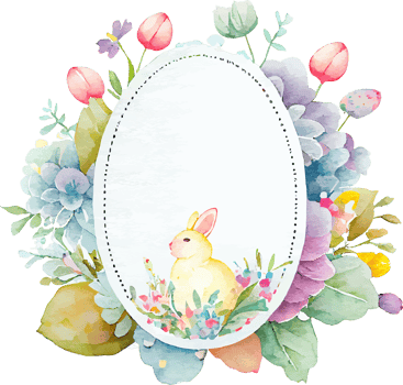 Cute Watercolor Colorful Easter Frame png