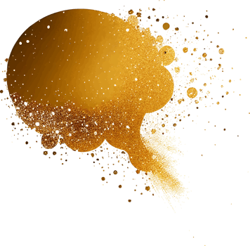 Golden Glitter Paint Splash Isolated png