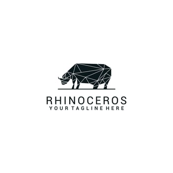 Rhinoceros geometric polygonal logo vector icon design template