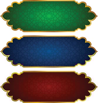 Set Of Luxury Golden Arabic Islamic Banner Title Frame Png Transparent Background Gold Text Box Vector Design Images