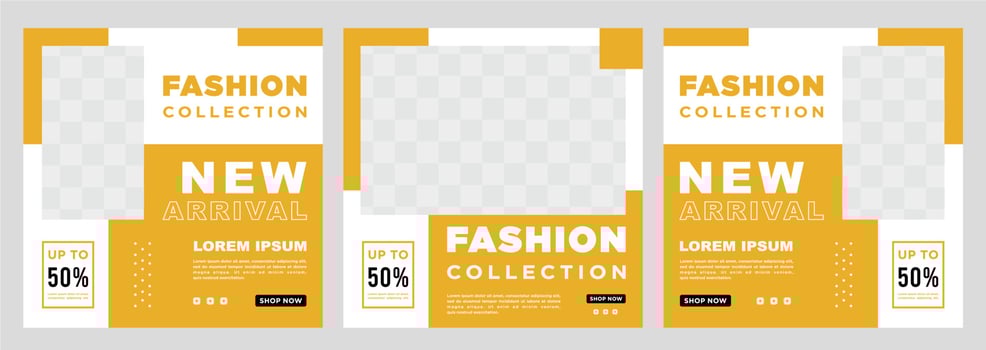 Fashion social media post template vector