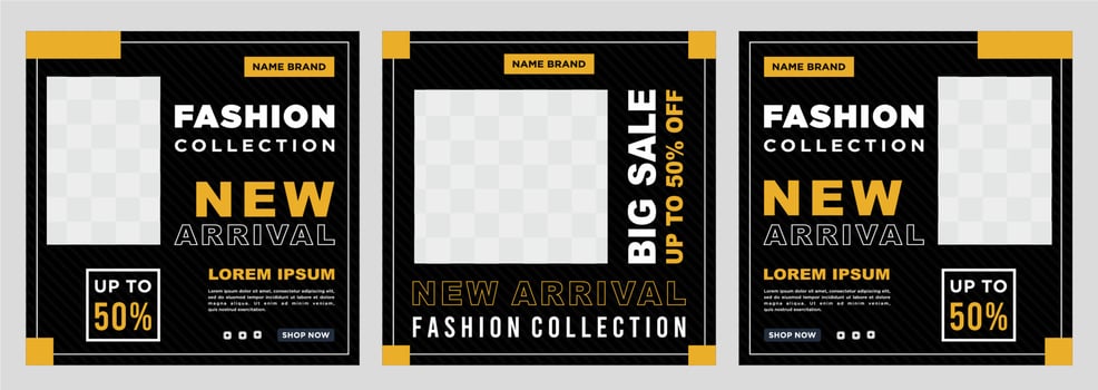 Fashion social media post template vector