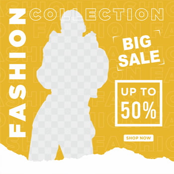 Fashion social media post template vector