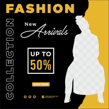 Fashion social media post template vector