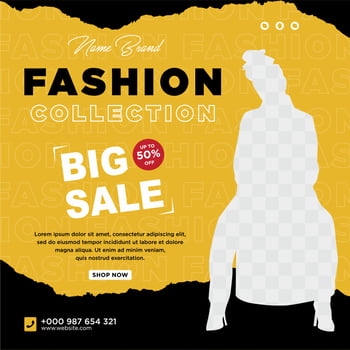 Fashion social media post template vector