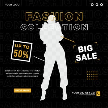 Fashion social media post template vector