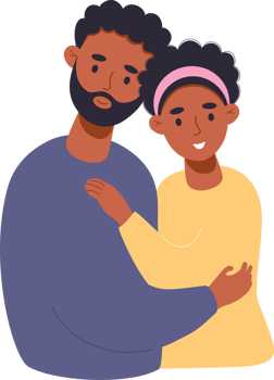 Happy  dark girl and guy png