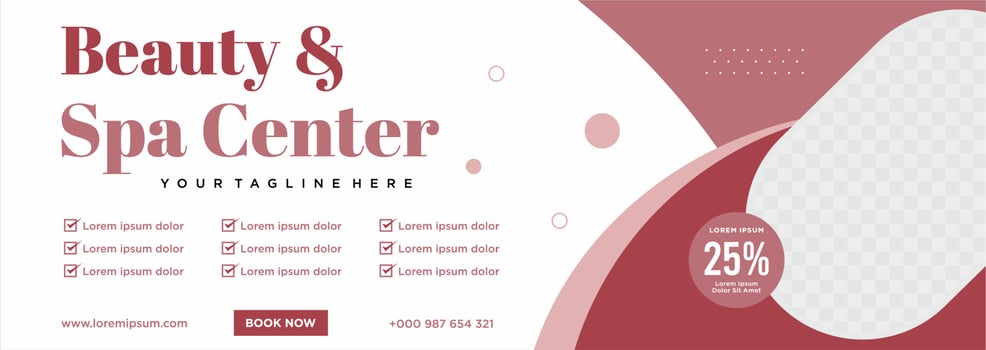 Beauty and spa social media post or banner template vector
