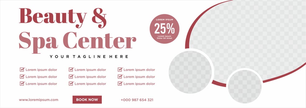 Beauty and spa social media post or banner template vector