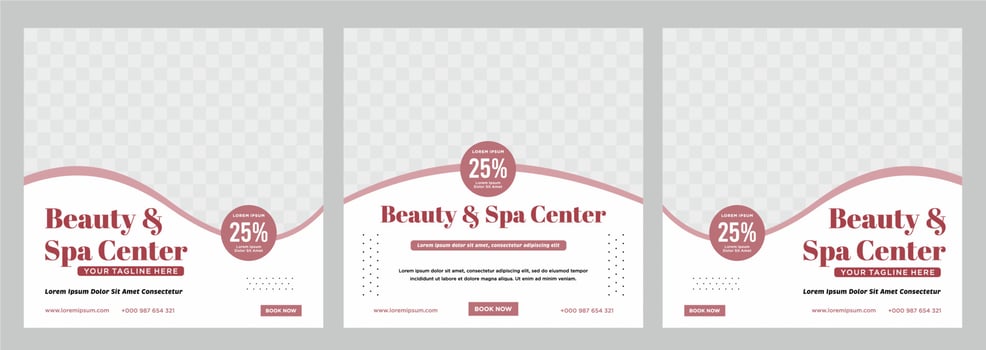 Beauty and spa social media post or banner template vector