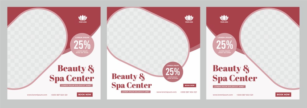 Beauty and spa social media post or banner template vector