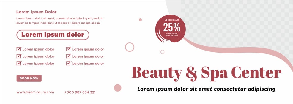 Beauty and spa social media post or banner template vector