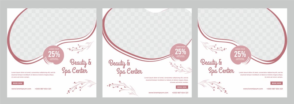 Beauty and spa social media post or banner template vector