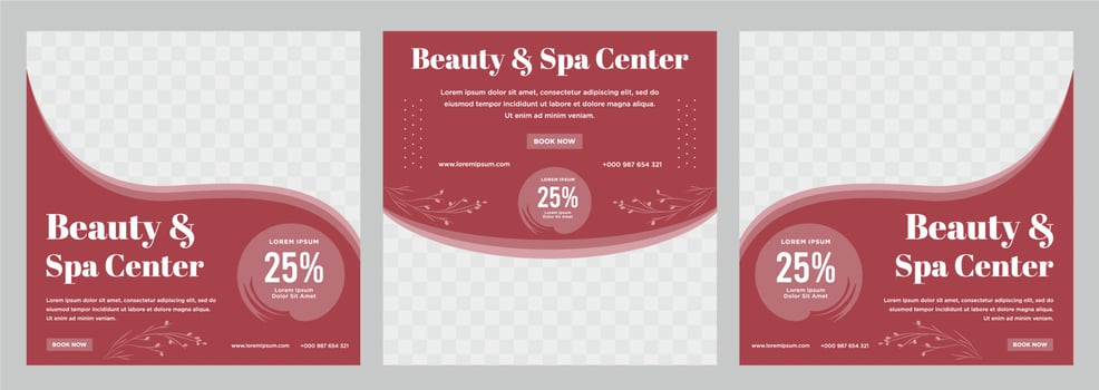 Beauty and spa social media post or banner template vector