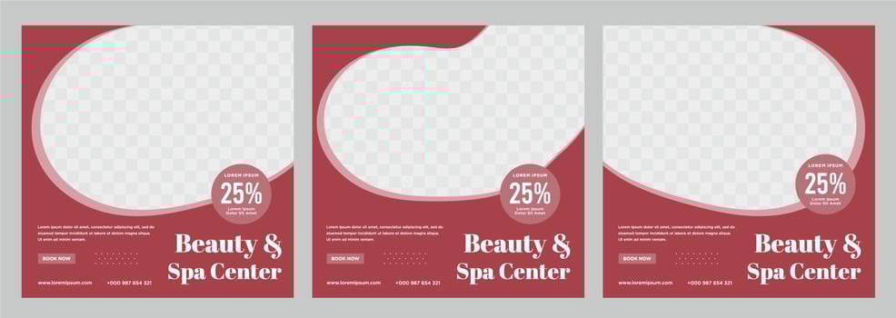 Beauty and spa social media post or banner template vector