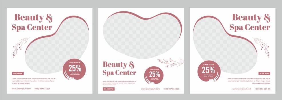 Beauty and spa social media post or banner template vector