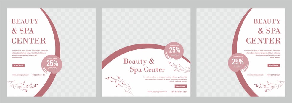 Beauty and spa social media post or banner template vector