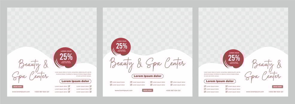 Beauty and spa social media post or banner template vector
