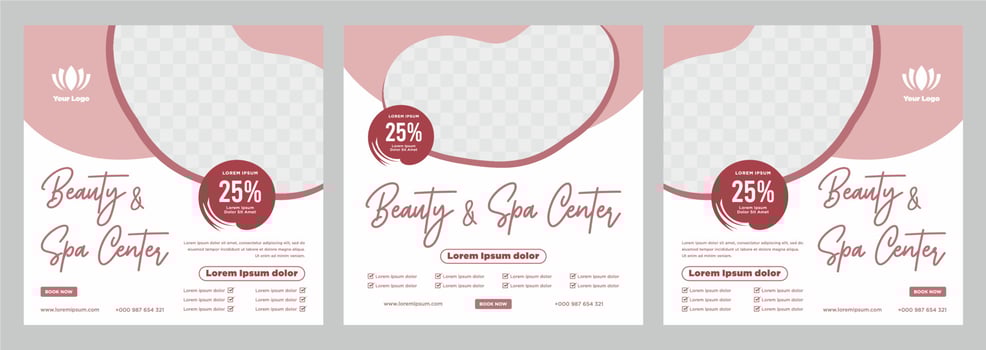 Beauty and spa social media post or banner template vector